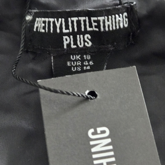 PrettyLittleThing Women's Long Faux Leather Textured Black Trench Coat 14 - Picture 10 of 16